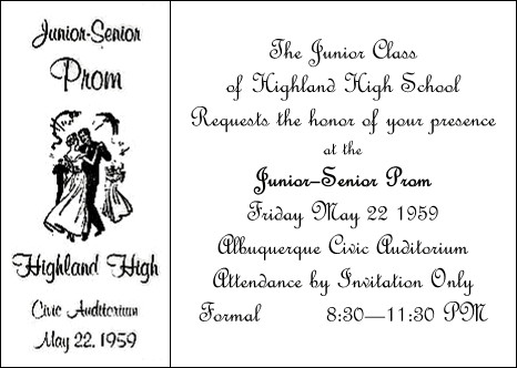 Junior Senior Prom Invitation